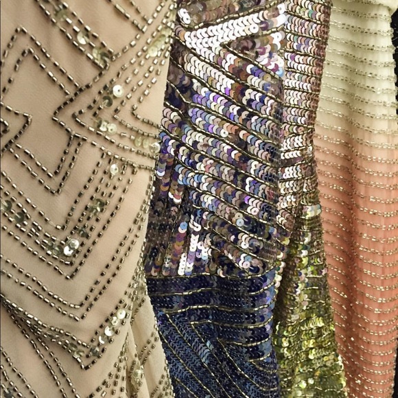 Adrianna Papell Multicolor sequin ombré long gown - Picture 4 of 13